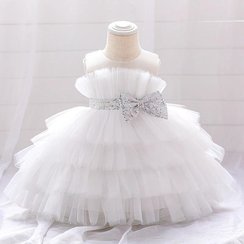 Summer Fluffy First 1st Birthday Dress For Baby Girl Clothes Baptism Lace Princess Dress Girls Dresses Party Tutu Gown 0-3Y