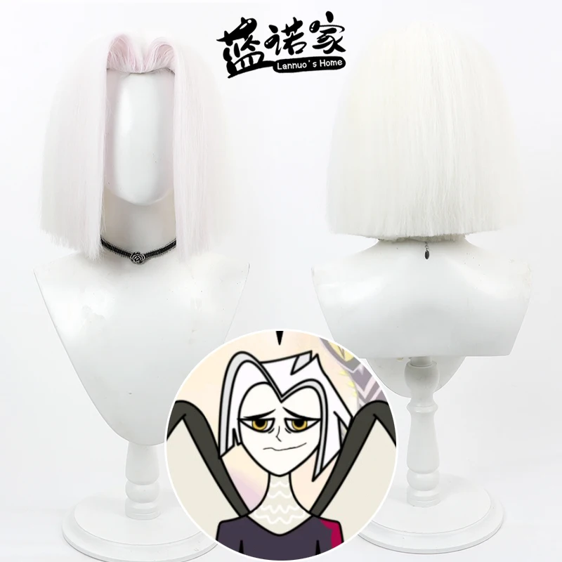 

Anime Hazbin Hotel Lute Cosplay Wig Halloween Carnival Party Props Synthetic Hair Heat Resistant Fiber + Wig Cap