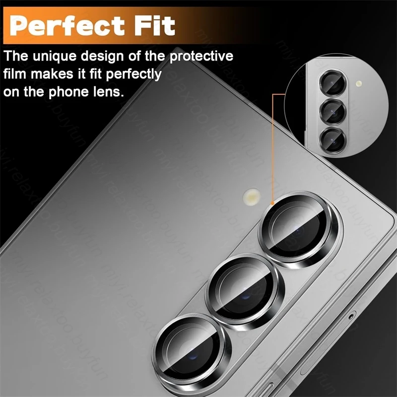 Sumsung ZFold6 9H Glass Camera Protector Film For Samsung Galaxy Z Fold6 Fold 6 5G Matel Ring Guard Cover Lens Cap Accessories