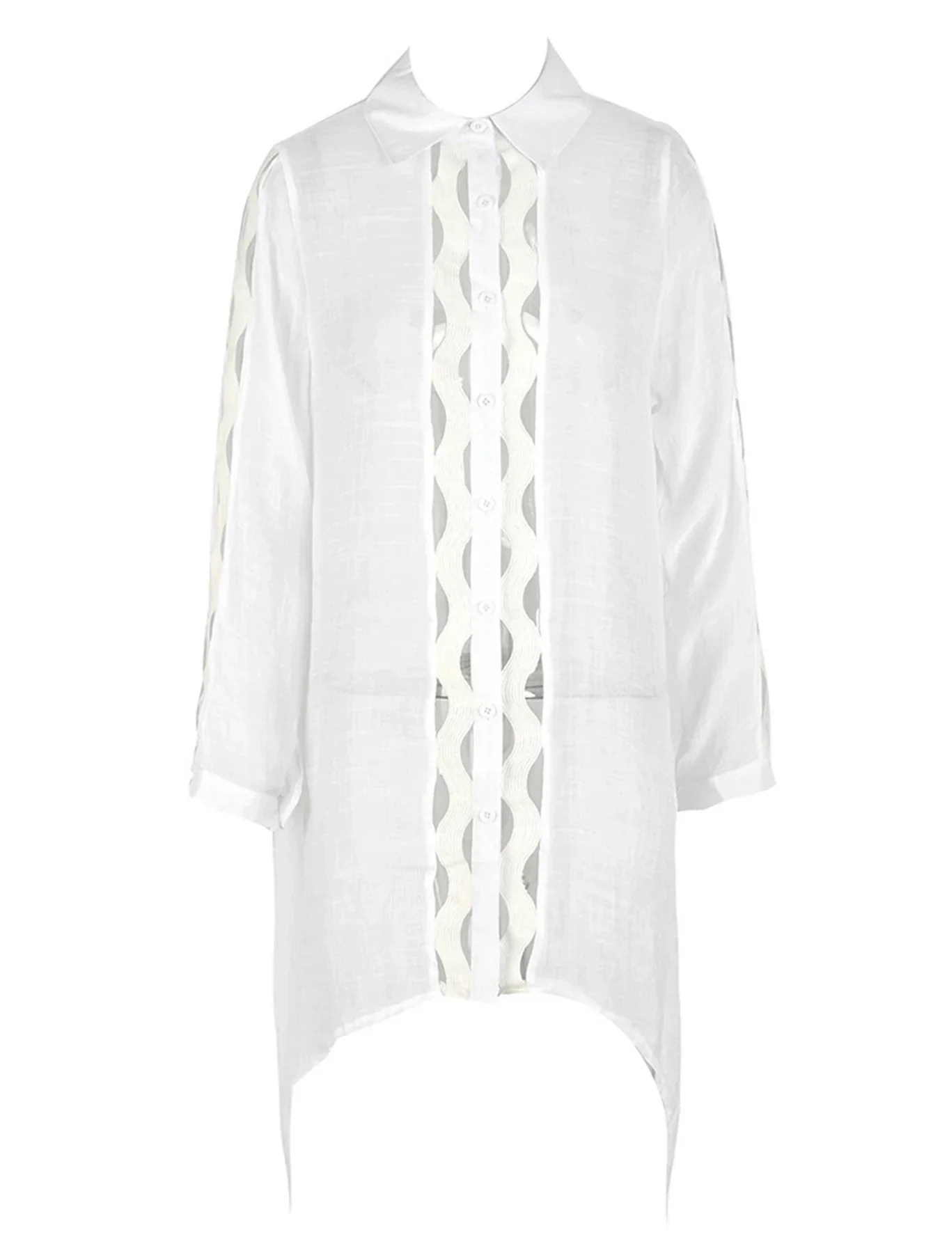 2025 신상 코튼 대나무 비치 커버업 여성 섹시 홀터넥 비치 셔츠 긴팔 비치 커버업 여성 수영복 커버업