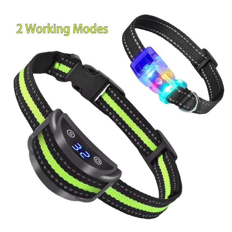 Automatic Digital Anti Barking Collar Rechargeable Waterproof Dog Stop Barking Vibration and sound Electric Dogs Training Collar