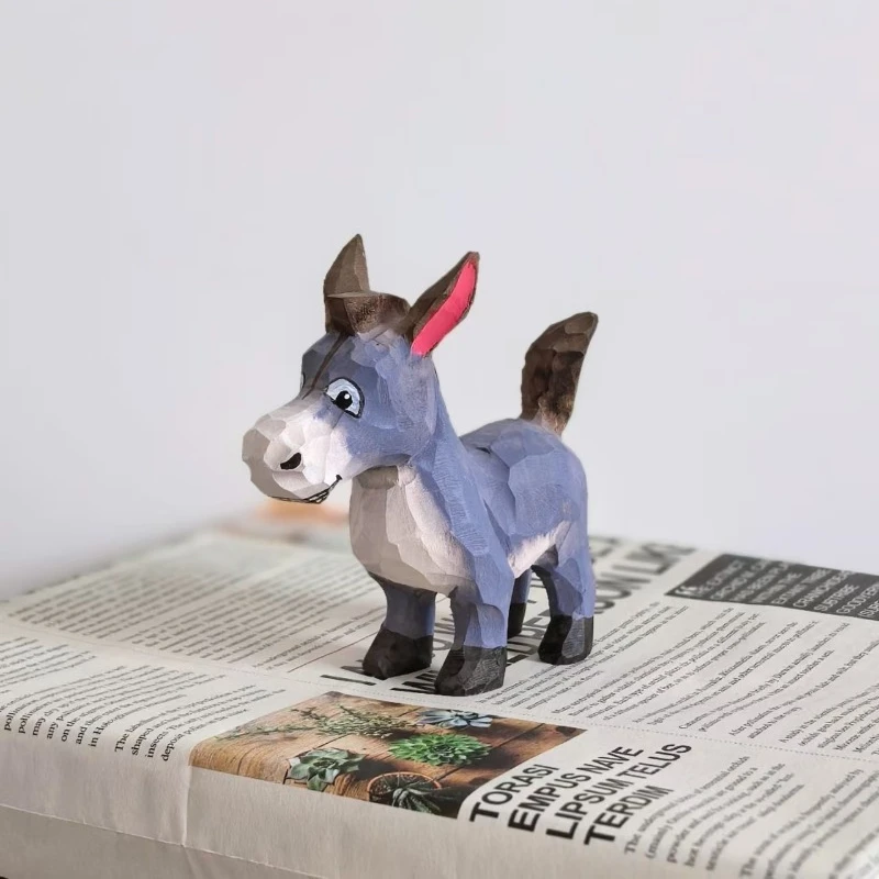 الحبيب حمار اليد منحوتة الخشب مكتب الحيوان تمثال دراسة زينة المنزل تماثيل صغيرة على شكل حيوانات طبيعة الحرفية حلية اليدوية هدية