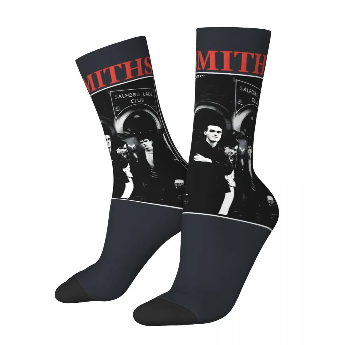 Hip Hop Vintage British Rock Bands In The 80s Crazy Men's compression Socks Unisex The Smiths Harajuku Printed Novelty Crew Boys