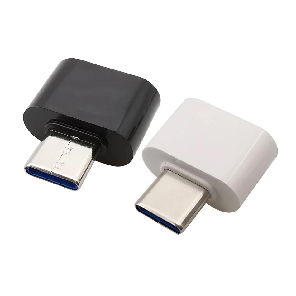 5/10Pcs USB 2.0 to Type-C Female Socket Adapter Type C OTG Connector for Phone Data Transfer White / Black