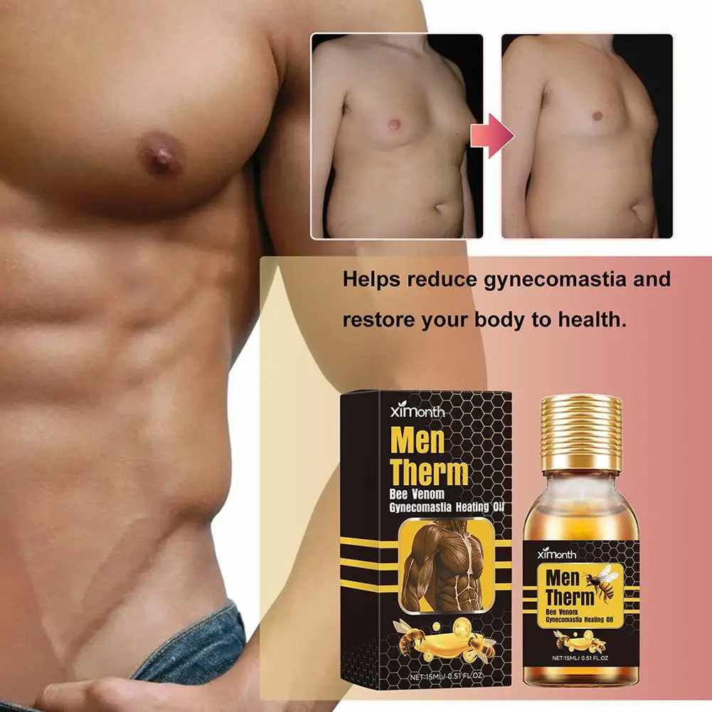 15Ml Mannen Bijen Gynaecomastie Stookolie Borst Vormgeven Borst Stevige Massage Serum Borst Aanhalen Olie Huidverzorging