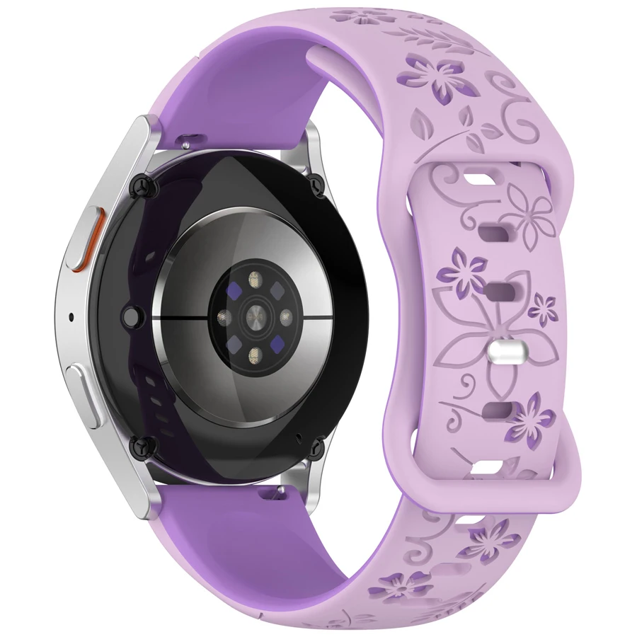 3D Gesneden Bloemen 18mm 20mm 22mm Horlogeband Siliconen Band Voor Samsung Galaxy Horloge Huawei Horloge Xiaomi Amazfit Smartwatch