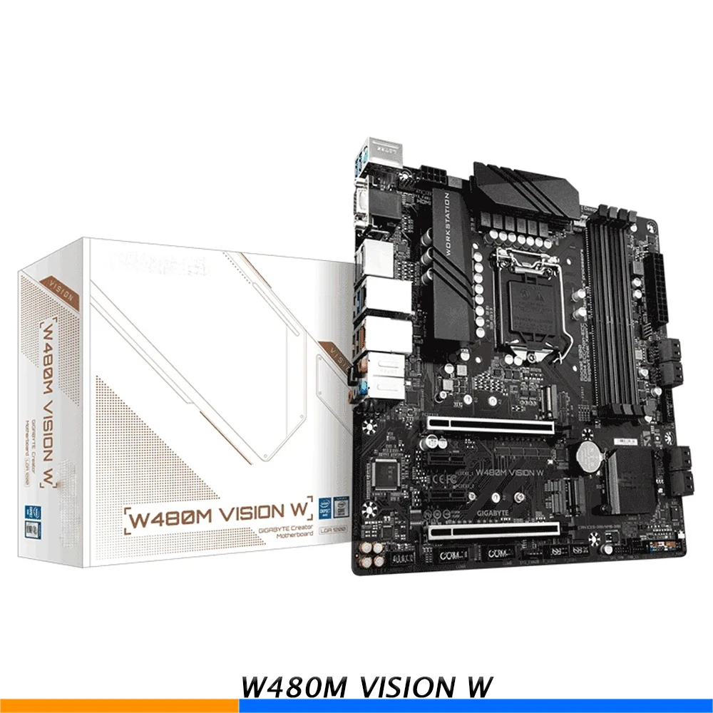 W480M VISION W Workstation Motherboard For Gigabyte M.2 DDR4 LGA 1200 Support W-1200 W-1300 CPU PCIE 4.0 High Quality