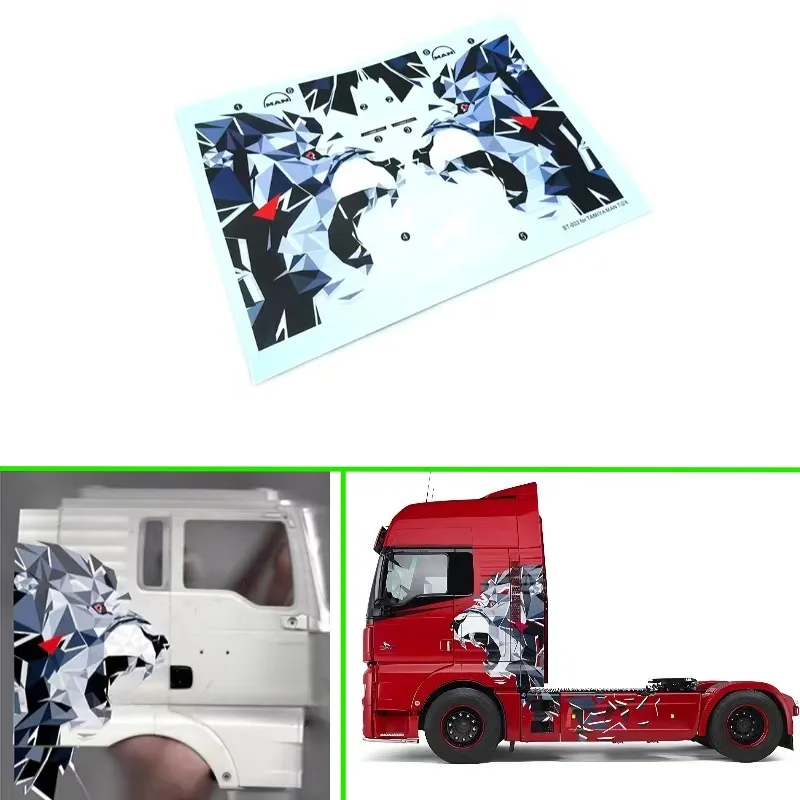 RC Toy Car Lion Graphic Model Sticker Decorate for 1/14 Tamiya RC Truck Trailer Dumper MAN TGX TGS Car DIY Parts