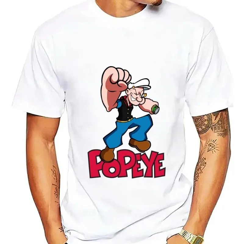 Cartoon P-Popeye Cool T Shirt Women Couple Combination Clothes Short Sleeve Collar Fashion Cotton