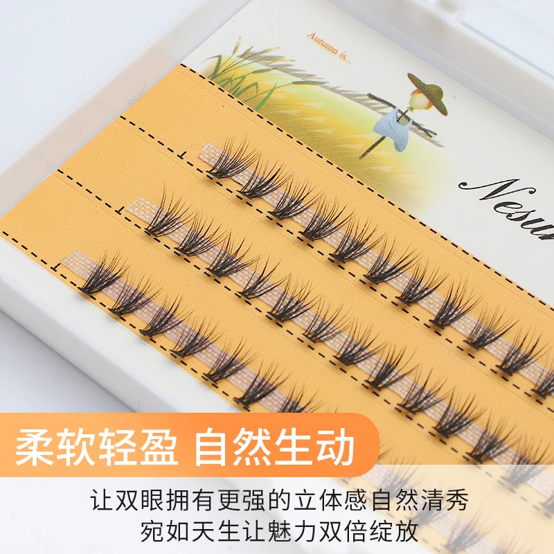 Grafting World Natural Grafted Eyelashes In A Single Cluster Of 10 Planted 6mm Hairs Naturally Thick Lower Lashes