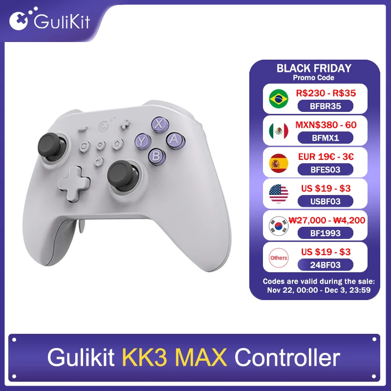 GuliKit KK3 MAX NS39 KingKong 3 Bluetooth Controller Wireless Gamepad with Hall Joystick for Nintendo Switch/Android/PC/IOS