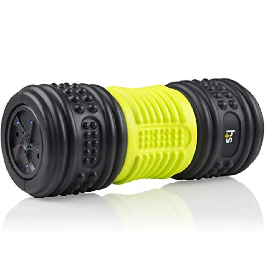 

HealthSmart 4-Speed Vibrating Exercise Roller Foam FSA/HSA Eligible Deep Tissue Massage Muscle Recovery and Pain Relief for Ful