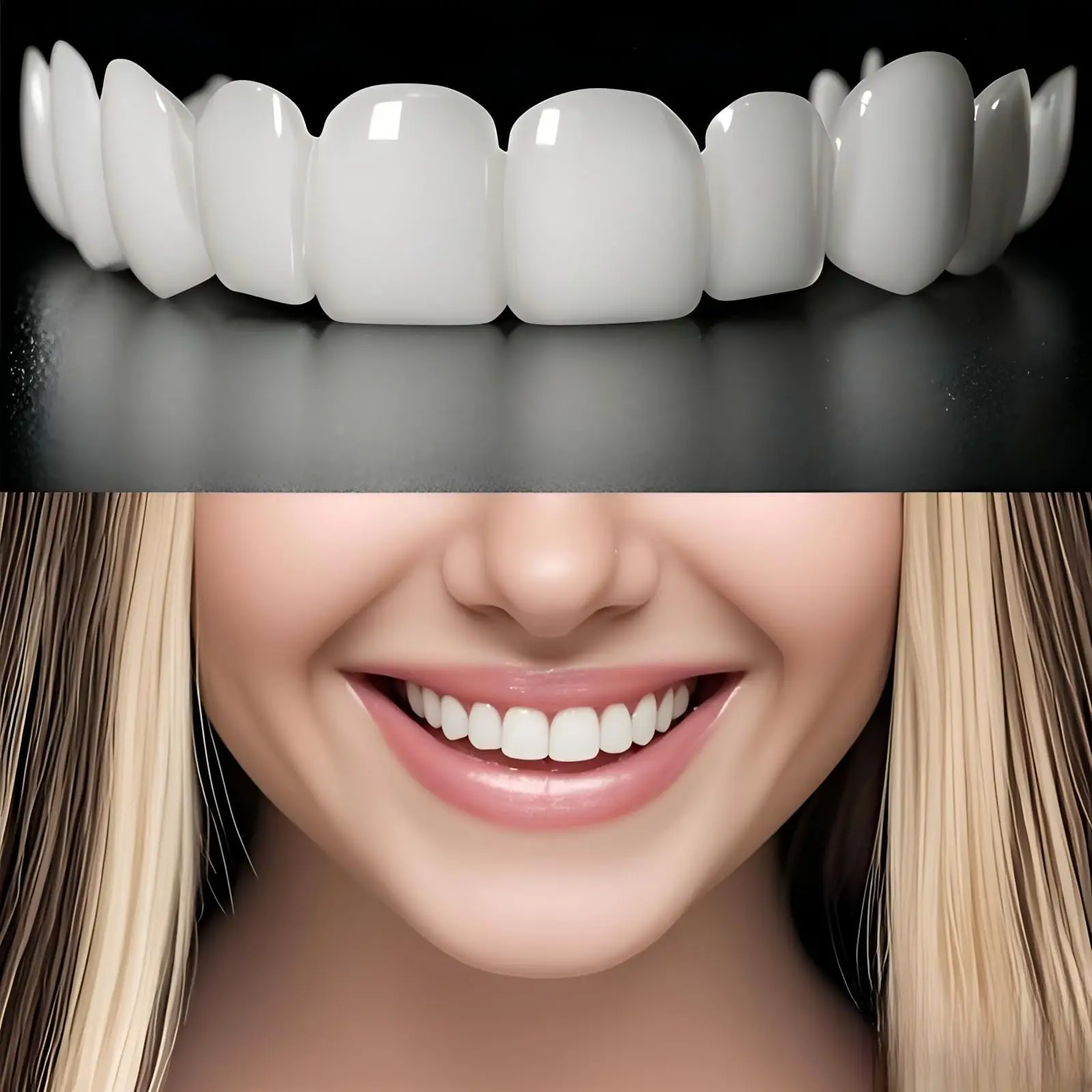 Adjustable Snap On Dentures For Missing Teeth Filling Repair Broken Reduce Inter-dental Spaces Upper and Lower Fake Dental Brace