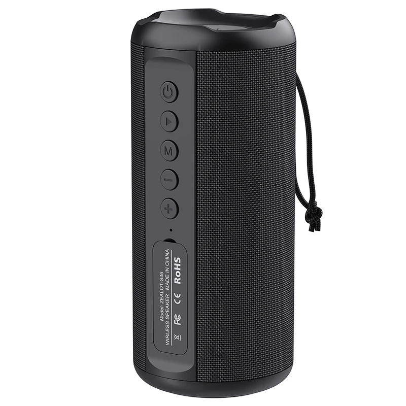 IJVERAAR-S46 10W Draagbare Bluetooth Speaker Outdoor Waterdichte Draadloze TWS Mini Kolom Box BT5.2 Speaker Outdoor Tf-kaart