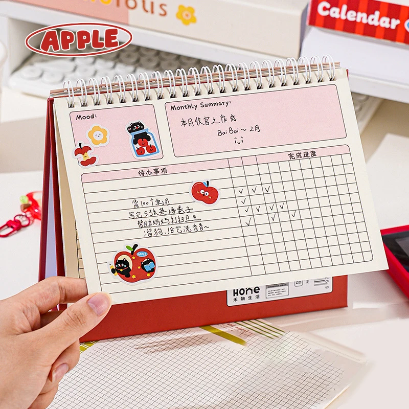2026 Desktop Calendar High Quality Time Management Calendar Cartoon Desk Calendar Double Helix Binding For Home Office Office