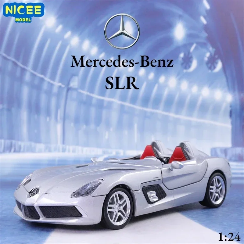 1:24 Mercedes-Benz SLR Convertible Alloy Sports Car acousto-optic Diecast Metal Model Kids Toy Car Decoratie Collectie gift F191