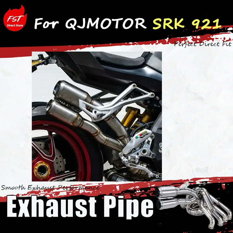 

For QJMOTOR SRK 921 Modified Exhaust Pipe - Titanium Alloy Side Exhaust - Front section can be installed