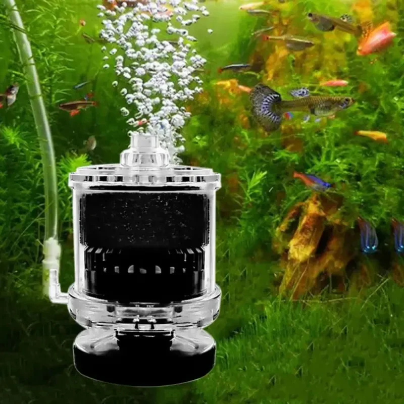 Filtro de acuario ultrasilencioso 3 en 1, purificador de agua con función de oxigenación y desgasificación con bacterias nitrificantes para niveles bajos de agua