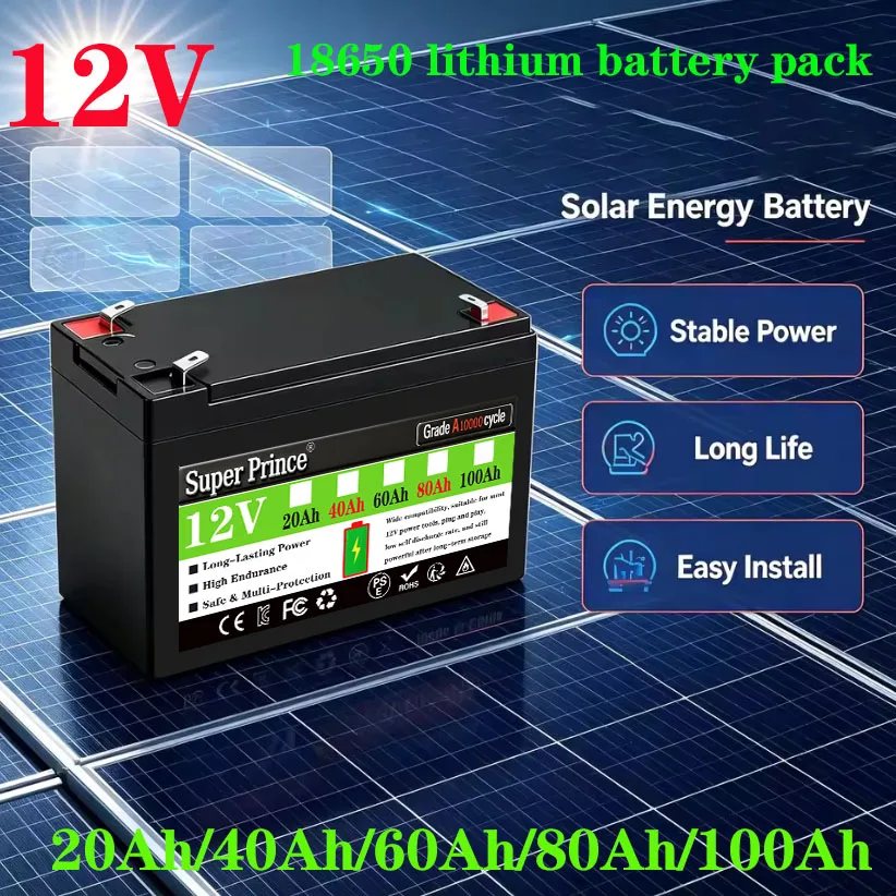 12V Battery Pack Rechargeable LiFePO4 3S7P 18650 100000mAh with BMS & Charger DIY Solar Lithium Battery Grade A
