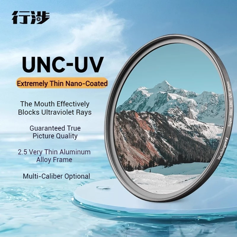 Walking Way UV-beschermingsfilter Ultra-lage reflectiviteit UNC UV-lensfilter HD optisch glas camerfilter voor Canon Sony Nikon