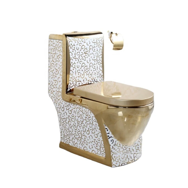 

Модный золотой унитаз, цельный унитаз, керамика золотого цвета, напольный унитаз золотого цвета