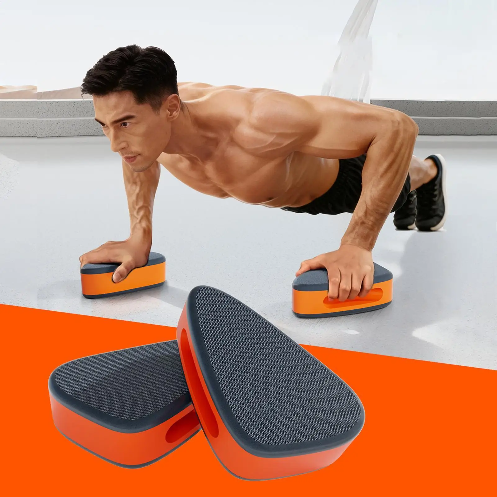 Rotating Push Up Bars Ergonomic Anti-Slip Handles for Wrist Protection, Home Gym Strength Training Equipment Men Women