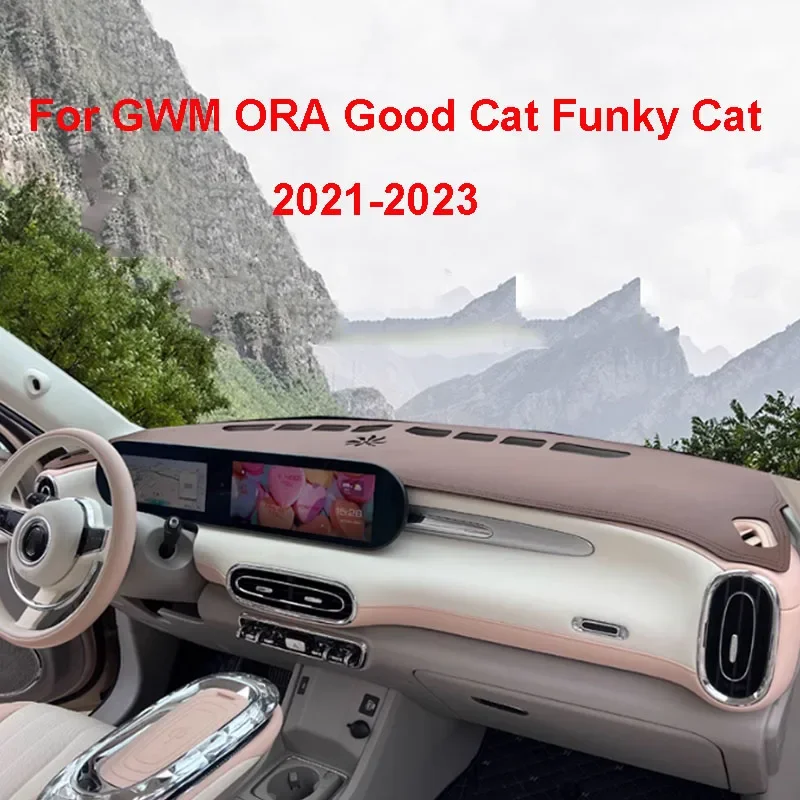 For GWM ORA Good Cat Funky Cat 2021-2023 Leather Car Dashboard Light-proof Mat Dash Heat Insulation Carpet Cover Pad