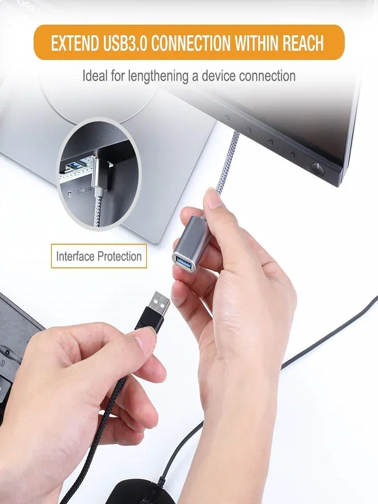 Hannord USB 3.0 Extension Cable Male To Female 5Gbps High Speed Extension Data Transfer Cord Charging for PC Laptop TV Printer