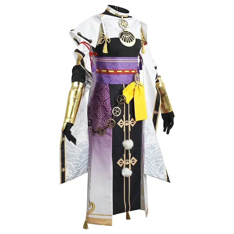 Kujou Sara Cosplay Costume pour femme, vêtements de jeu, Genshin Impact, perruque, robe, masque, chaussettes, olympiques d'Halloween