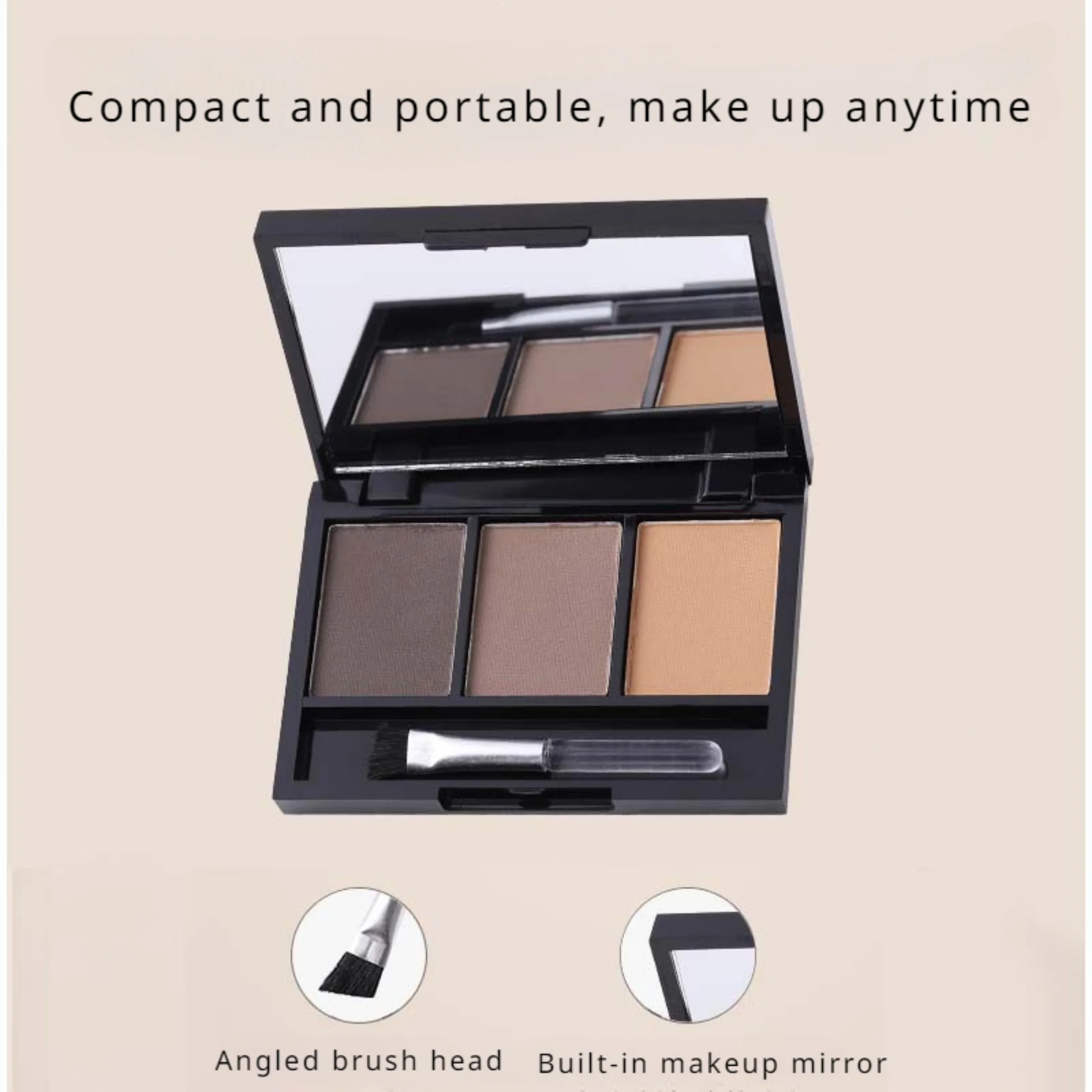 3 Color Eyebrow Powder Palette Cosmetic Brand Eye Brow Enhancer Professional Waterproof Makeup Eye Shadow with Brush Mirror Box