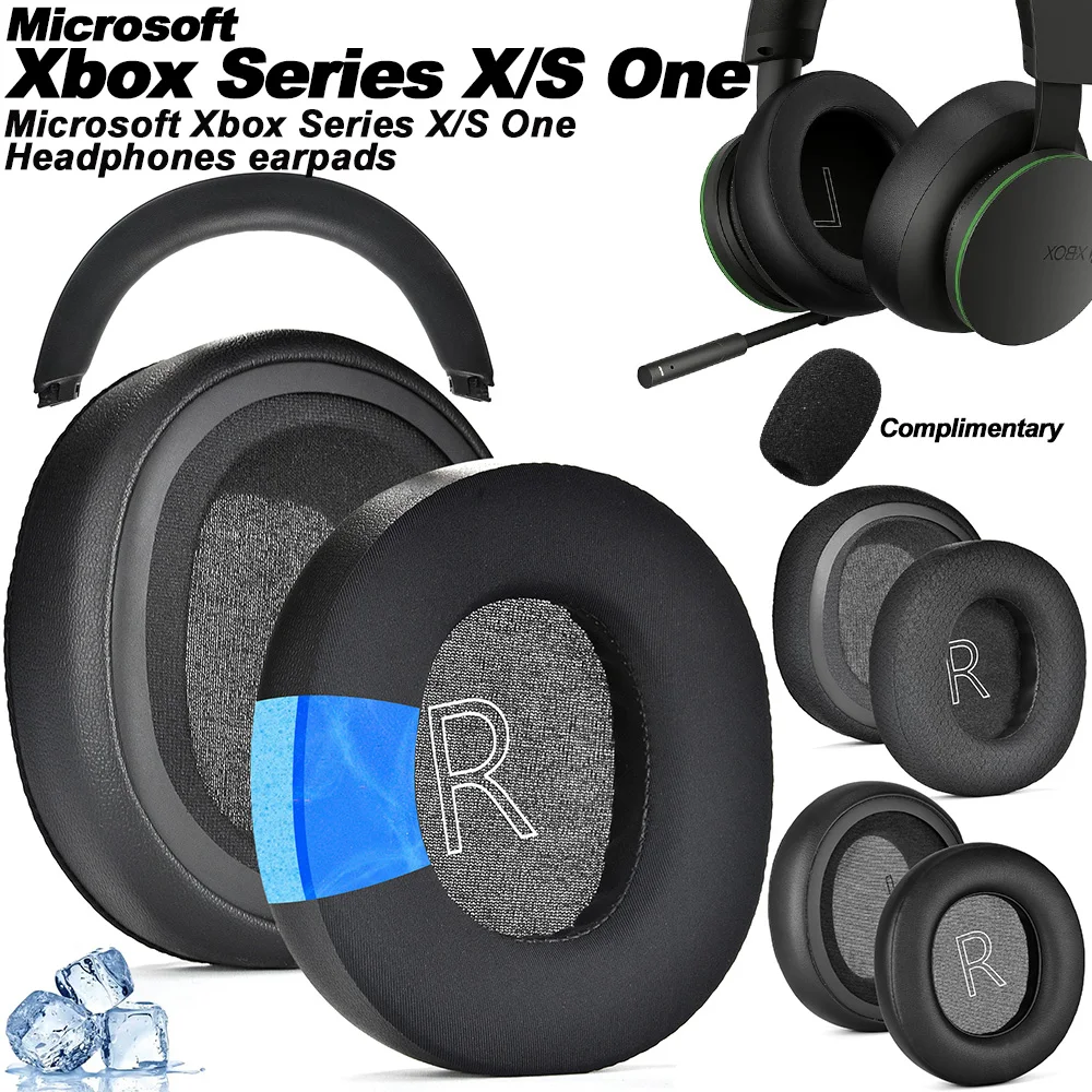 Earphone Pads for Microsoft Xbox Series X/S One PC Replacement Earpads Headphones Earmuffs Mesh Memory Covers Sponge Protein