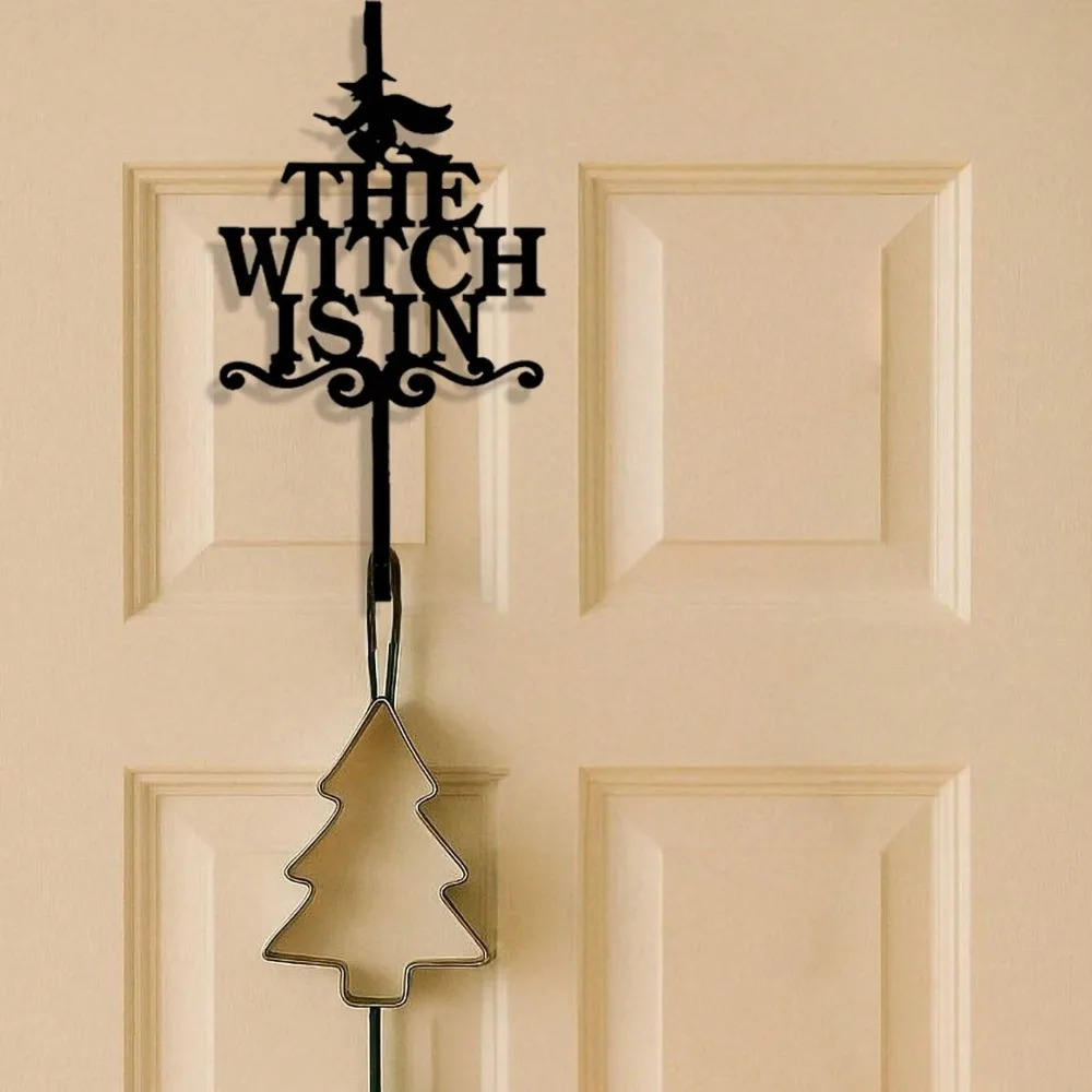 1 unità di grucce per ghirlande "The Witch Is In", design squisito ed elegante con gancio singolo in metallo, perfette per l'esposizione delle ghirlande della porta d'ingresso
