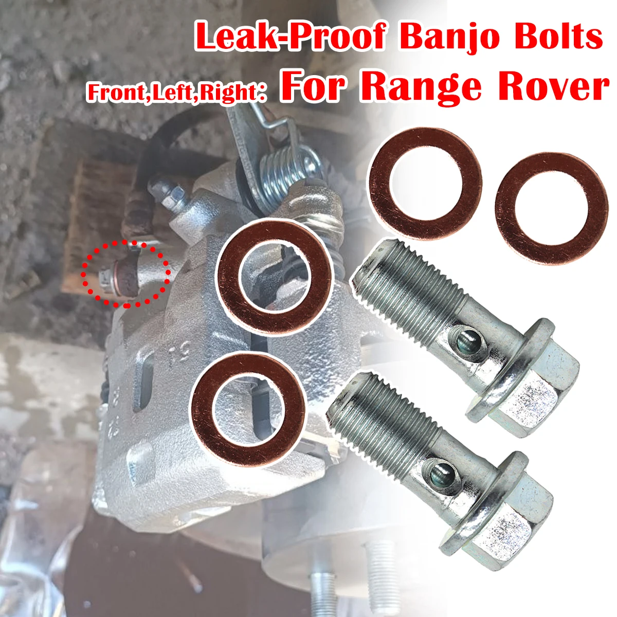 

6/12pc For Range Rover L322 2002 2003 2004-2012 Caliper Hose Lines Banjo Fittings Bolts Seal Washers Repair Kit Left Right Front