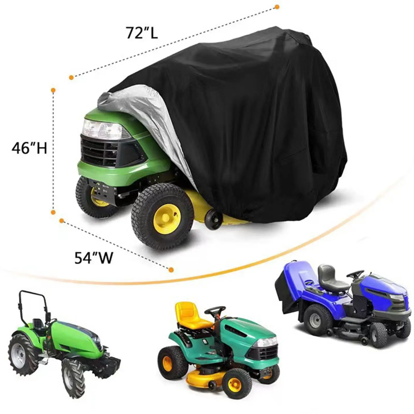 Universal Waterproof Lawn Mower Cover Premium 210D Oxford Cloth Riding Mower Dust Cover for Outdoor Use