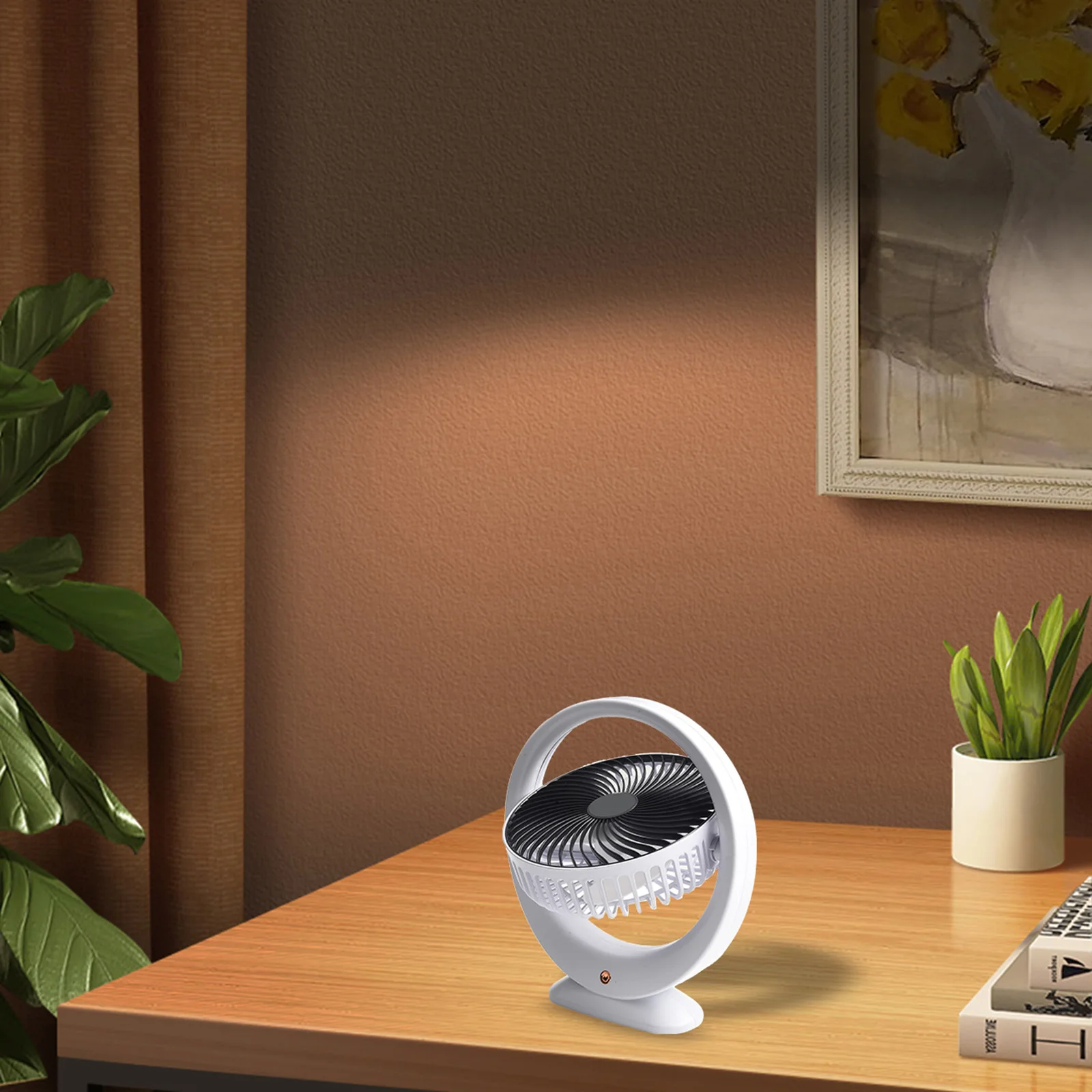 Rechargeable Silent Fan Perfect for Desktop Dormitory and Office Use Delivers Powerful Airflow in a Compact Design