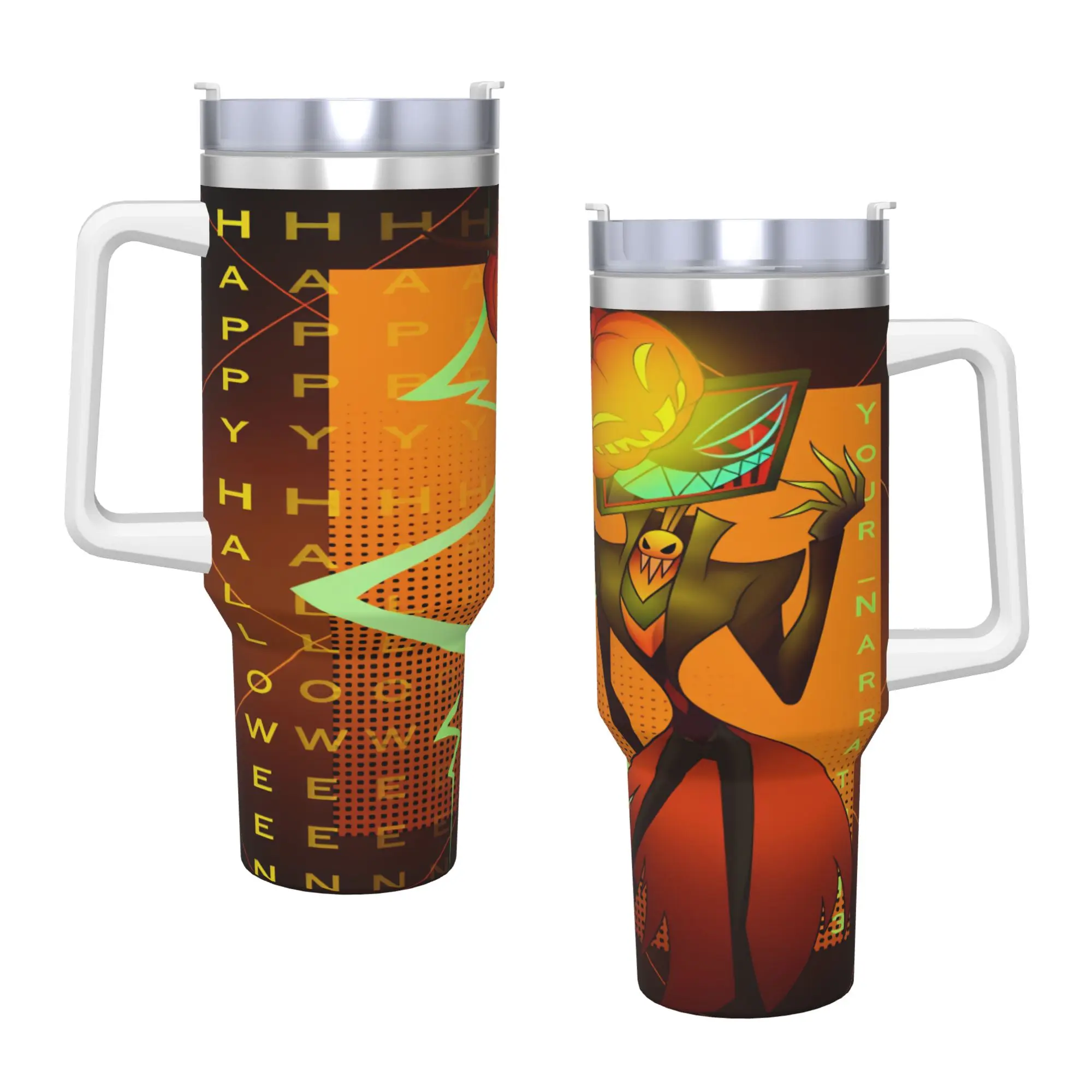 Stainless Steel Tumbler Halloween Hazbins Hoteling Coffee Mug  Keep Heat Hot Drinks Beach Car Mugs