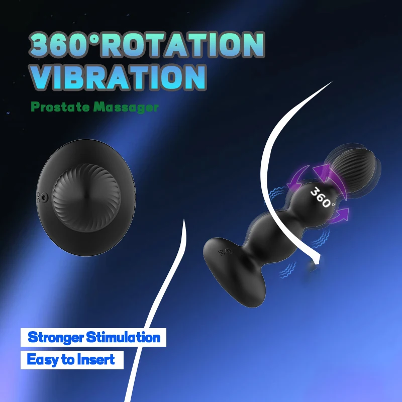 360° Rotating Anal Butt Plug Beads W/ Remote Vibrating Dildo Male Prostate Massager Vibrator Adult Sex Toys For Men Women Couple - view 5