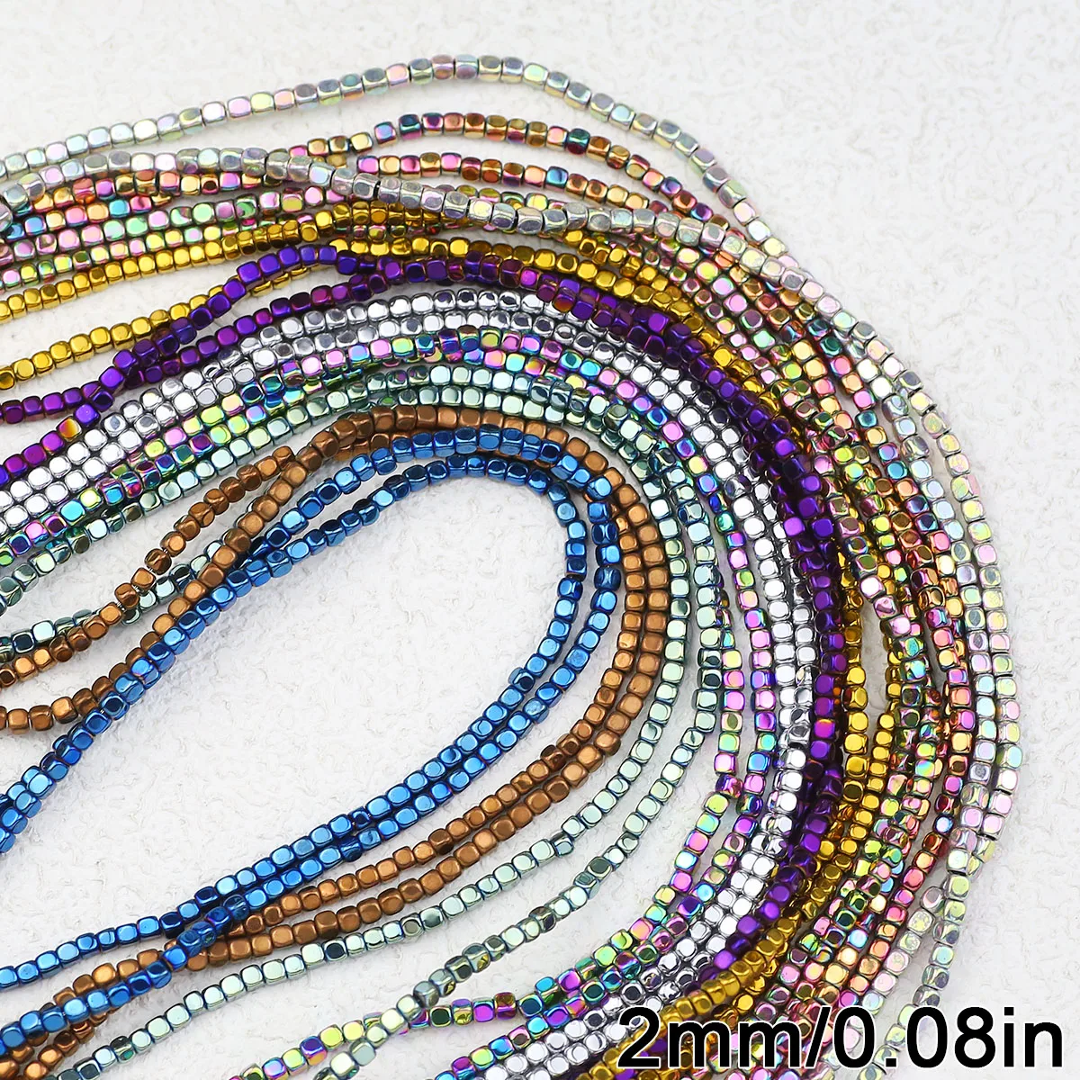 Blau Grün Goldene Hämatit Abgerundete Quadrat Naturstein Lose Spacer Perlen 2mm Für Schmuck Machen Diy Armband Halskette liefert