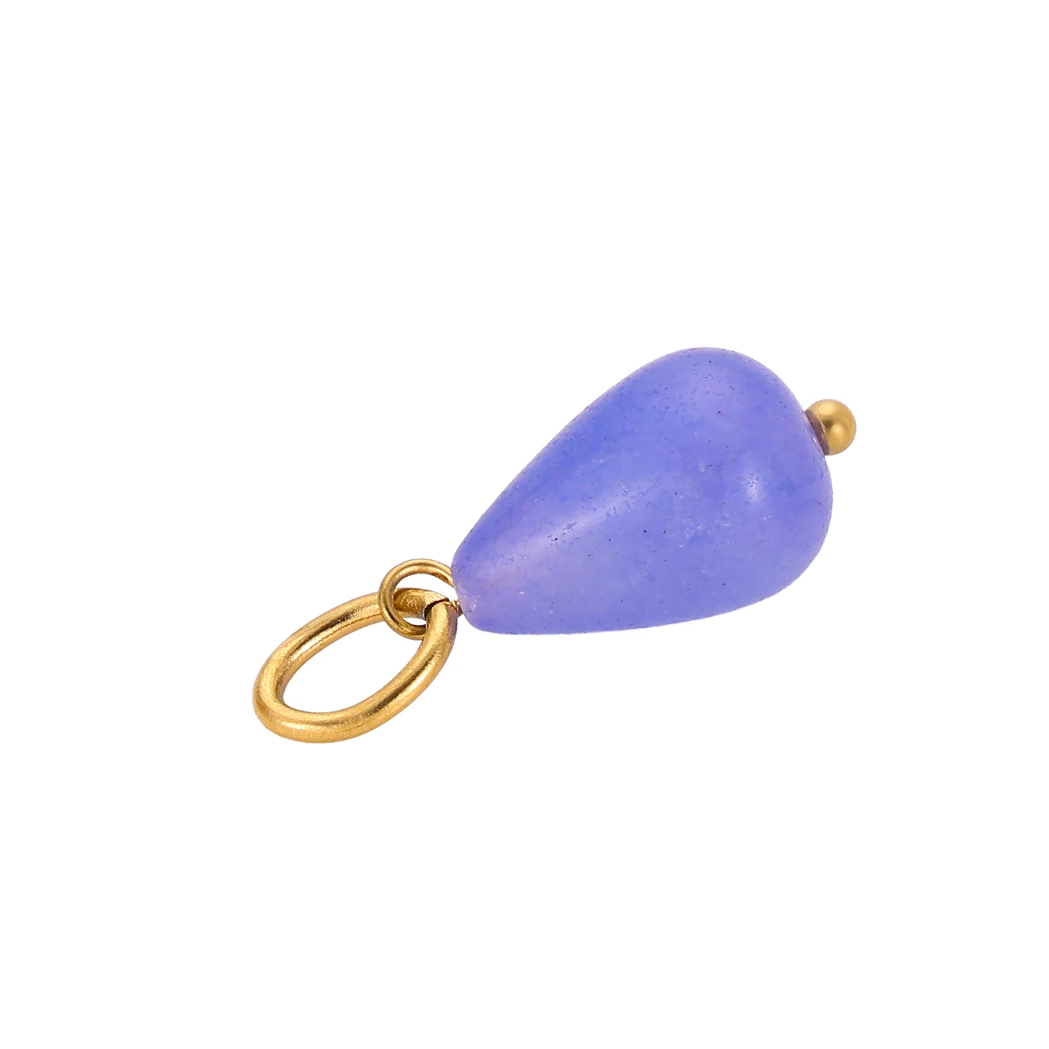 New Fashion Natural Stone Smooth Single Earrings Stainless Steel Charms Pendant DIY Necklace and Bracelets Jewelry Accessories
