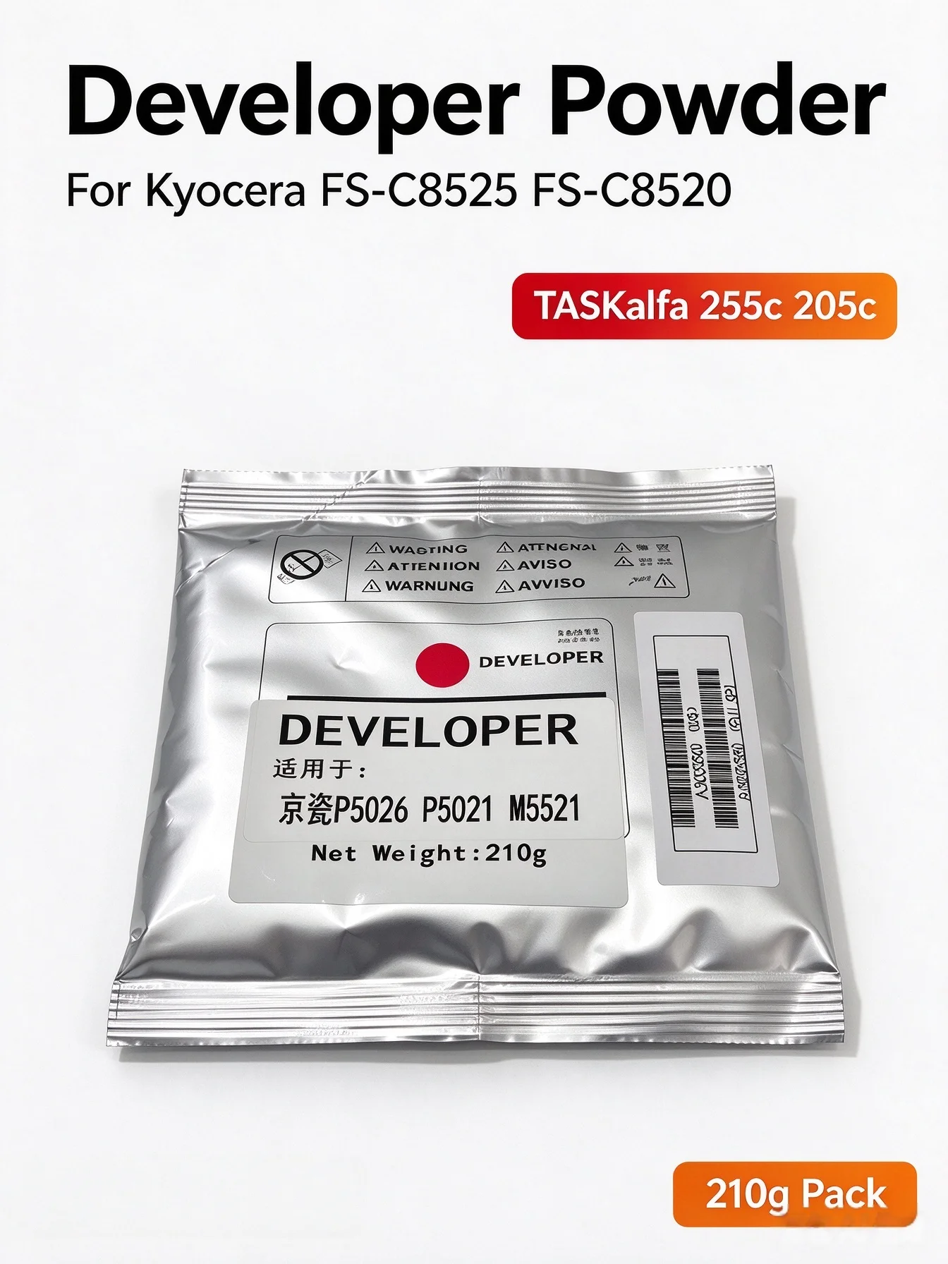 Color Developer Powder For Kyocera FS-C8525 FS-C8520 C8525 TASKalfa 255c 205c Printer,For Copystar CS205c CS255c Developer Toner
