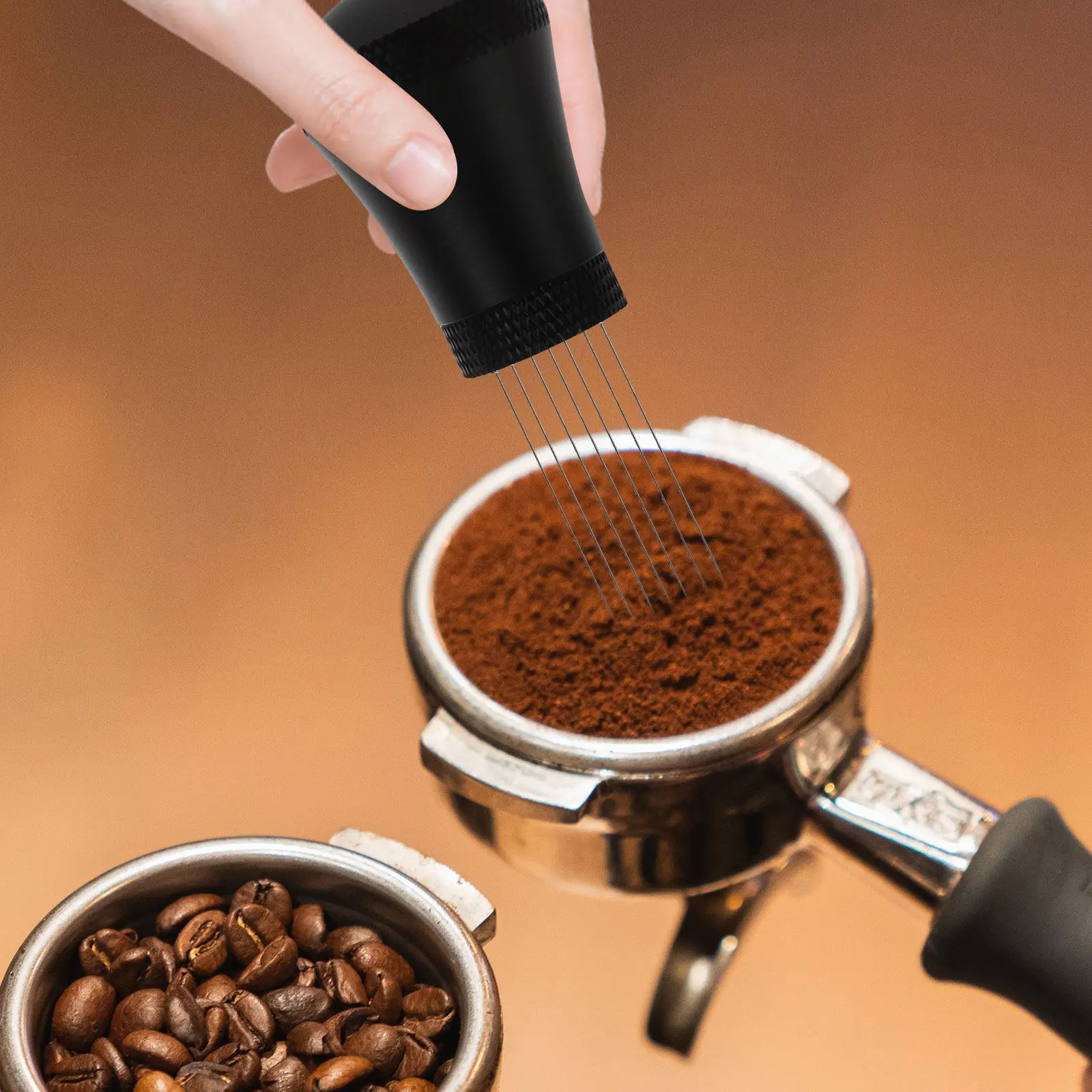 1Set Coffee Powder Distribution Needle Espresso Stirrer with Base Stainless Steel Accessory Espresso Stirrer