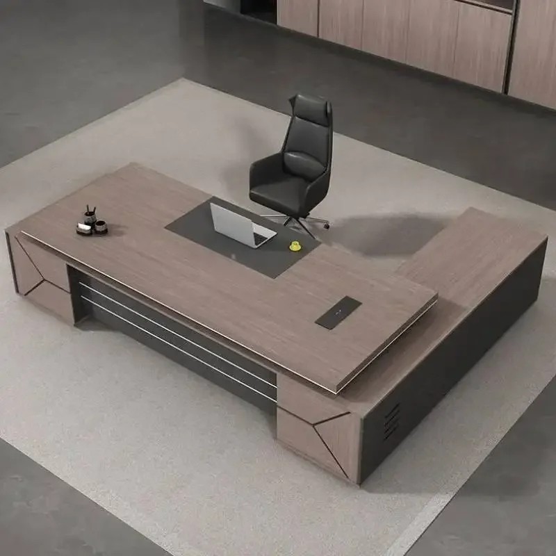 مكاتب مكتب تنفيذي مصممة فاخرة جمالية على شكل حرف L مكاتب مكتبية قابلة للتعديل منظمات Escritorio Oficina أثاث عصري
