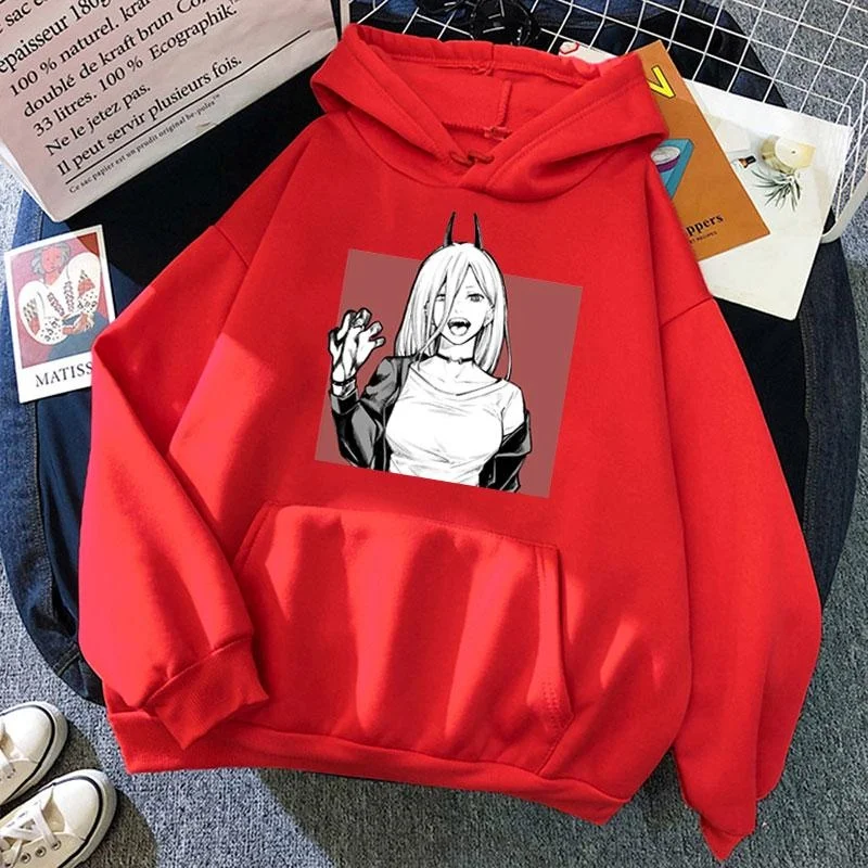 New Power Hoodie Unisex Fashion Anime Hooded Sweatshirt Long Sleeve Pullover