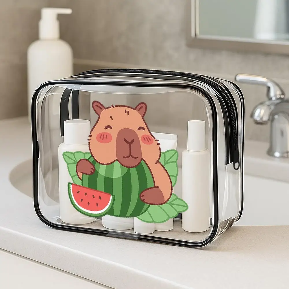 

Cute Capybara - Inspired Small Cosmetic Bag for Purse: Ideal Summer Gift for Women - Weekender Bags for Women Travel and Beach E