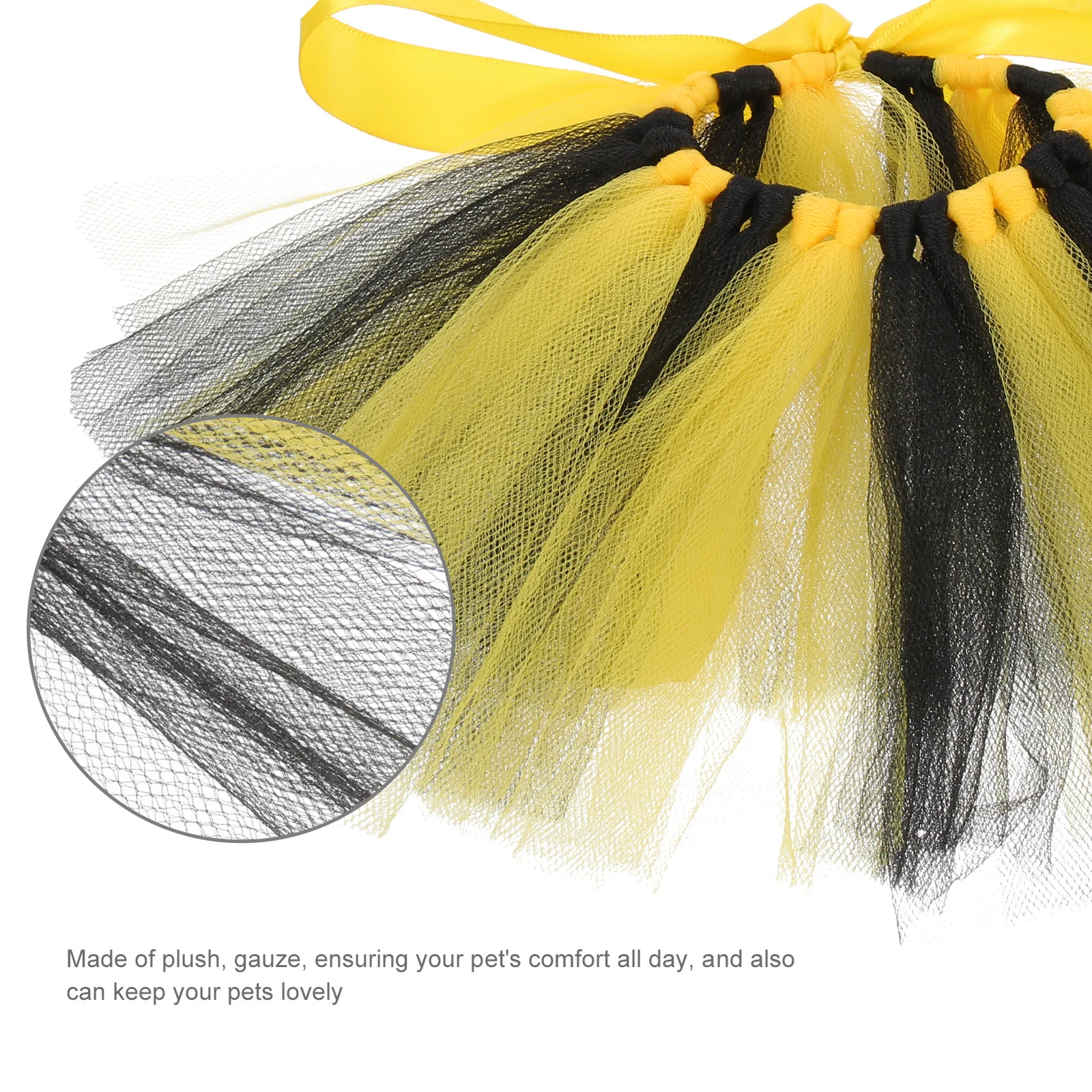 

1Set Pet Clothing Breathable Dog Costume Adorable Party Outfit Bee Skirt Hat Kit Small Dog Clothes Pet Cosplay Clothing