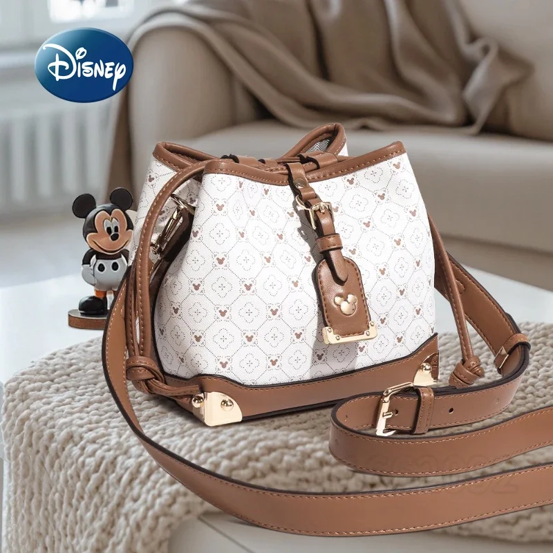

Disney Mickey New Women's Shoulder Bag Luxury Brand Mini Women's Shoulder Messenger Bag Cartoon Mini Bucket Bag High Quality