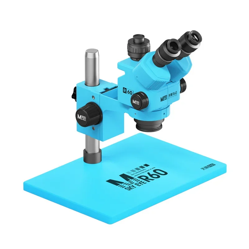 MaAnt R60 Trinokularmikroskop WF10X/23 Okular 18 mm Blende Dual Observation 7-60X optischer Zoom High-Definition-Objektiv
