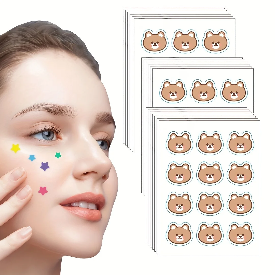 12 peças de adesivos de espinhas de desenho animado fofos, adequados para muitas ocasiões, pele suave, à prova d'água, adequados para homens e mulheres.