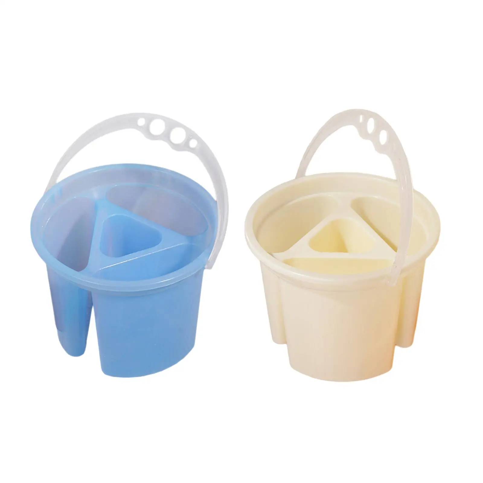 Paint Brush Washing Bucket with Compartments Artist Brushes Cleaning Bucket Paint Brush Washer Portable with Handle Art Supplies