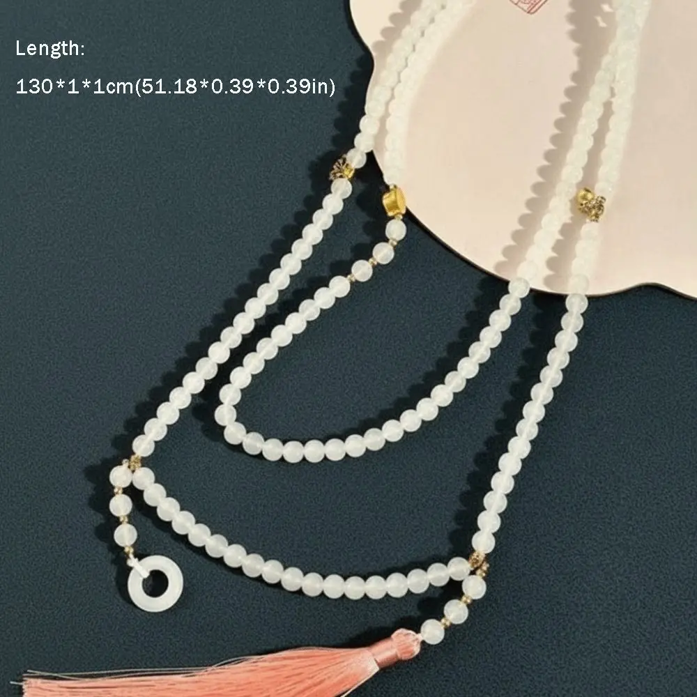 108 الخرز قلادة طويلة مطرز التقليدية القديمة نمط هامش النمط الصيني قلادة Crossbody سلسلة قلادة النساء الفتيات